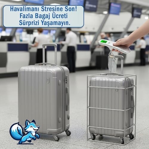 1001 Dijital Bagaj Tartısı - 50KG/110LB Kapasiteli, Dara Fonksiyonlu, Arkadan Aydınlatmalı LCD Ekran, görsel 5
