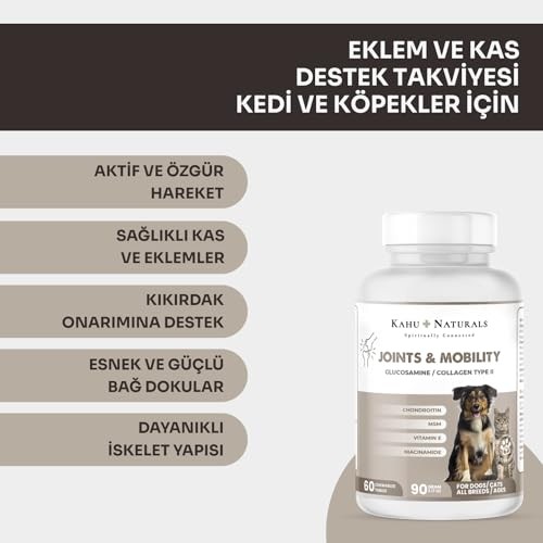 Aesco Kahu Naturals Joints&mobility, Glukozamin, Kondritin, Kolajen, Kedi ve Köpek, 60 Tablet görsel 2