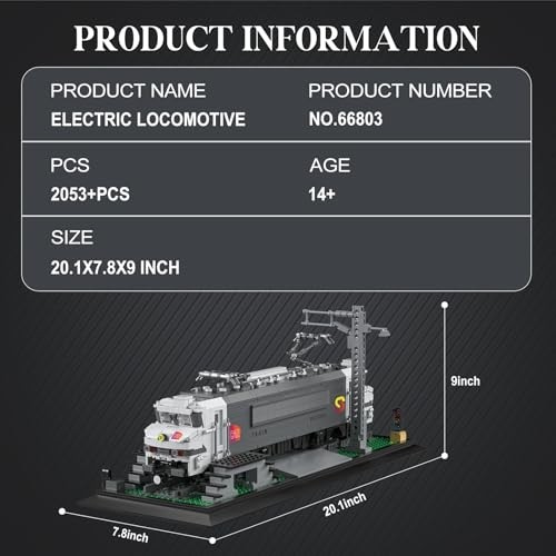 Aesco Lokomotif Demiryolu Tabanlı Yapı Seti, Yetişkinler Için Fransız Elektrikli Tren BR15000 Tuğla Modeli, 66803 Klasik Demiryolu Araç Dekorasyonu görsel 5