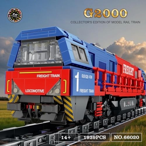 Aesco G2000 Yük Treni Montaj Seti, Kaideli, Lokomotif Şehir Kamyonu Maket Seti, 66021, Yetişkin Araba Severler Için Model, Kız ve Erkek Çocukları Için Hediye Fikirleri, Ev Dekorasyonu, 1980 Parça görsel 2