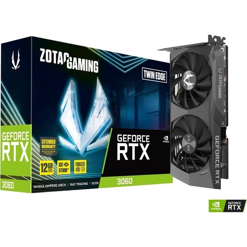 Zotac Gaming GeForce RTX 3060 Twin Edge 12 GB GDDR6 1777 MHz Fanlı Soğutma ve 3 Çıkış 192 Bit DP/HDMI Pci-E 4.0 Ekran Kartı
