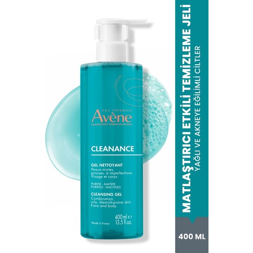 Avene Cleanance Yağlı ve Akneye Eğilimli Ciltler için Matlaştırıcı Yüz Temizleme Jeli 400 ml