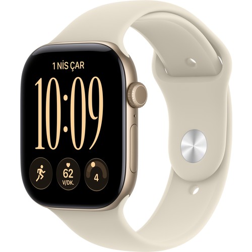Apple Watch Series 12 Gps + Cellular, 42 mm Uçuk Rengi Alüminyum Kasa ve Kum Beji Spor Kordon