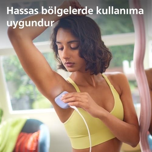 TeknoKapsül Epilasyon Cihazı, Taşınabilir Kompakt Tasarım, LED Işıklı Yıkanabilir Başlık, Masaj ve Tıraş Başlığı, Peeling Eldiveni Hediyeli, 4 Haftaya Kadar Pürüzsüzlük, Açık Mavi Renk, BRE247/05 görsel 3