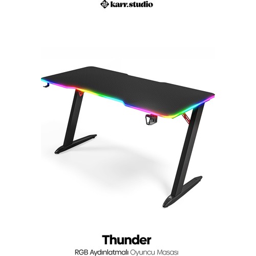 Karr Gaming Thunder 25mm RGB Aydınlatmalı Oyuncu Masası