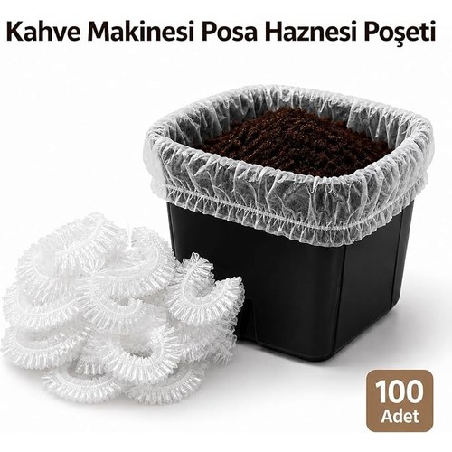 Lastikli Kahve Makinesi Posa Haznesi Poşeti, 17 × 23 cm Şeffaf Espresso Atık Torbası, Tek Kullanımlık Kahve Telvesi Hazne Koruyucu