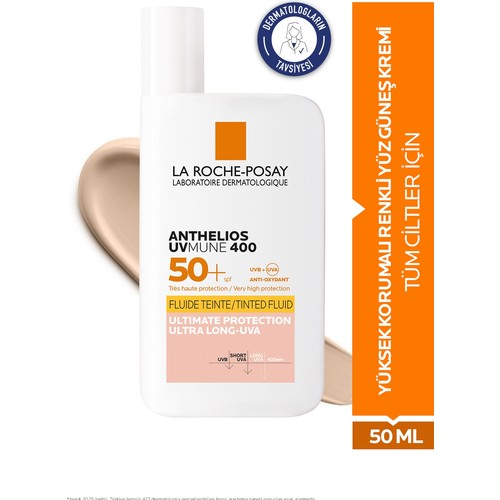 La Roche-Posay Anthelios UVMUNE 50+ SPF 40 ml Tüm Ciltler İçin Renkli Koruma FLU