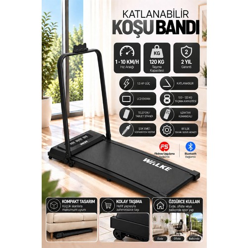 Walke W-FIT Uzaktan Kumandalı Koşu Bandı 10 Km Hz