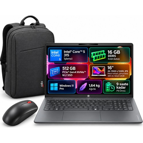 Hp Omnibook 3 Intel Core 5 315 32GB 1tb SSD Windows 11 Pro 16" Taşınabilir Bilgisayar