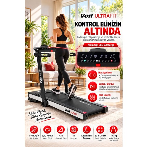 Voit Stride Otomatik Eğimli Koşu Bandı