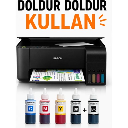 Epson Ecotank L3250 Photoink Mürekkepli Wi-Fi Çok Fonksiyonlu Yazıcı + 1 Mürekkep Hediyeli