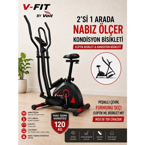 Voit V-Fıt By Voıt 2'si Bir Arada Eliptik Bisiklet