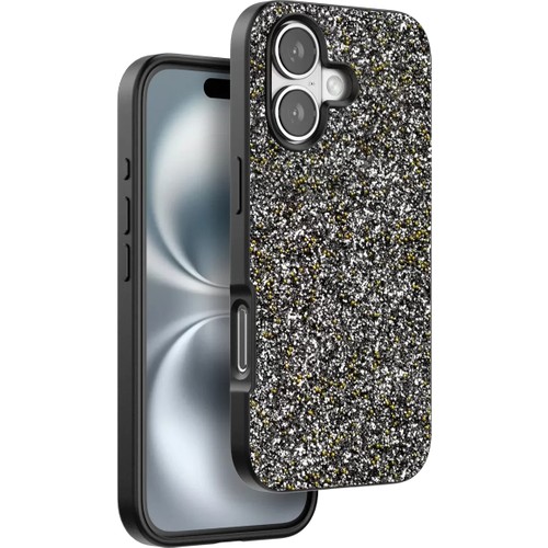 Onegif Apple iPhone 16 Plus Uyumlu Bright Simli Kapak