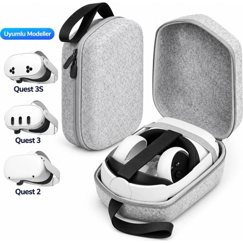 CS-1287 Meta Quest 3S 3 ve 2 Modelleri ile Uyumlu VR Gözlük Taşıma ve Koruma Çantası