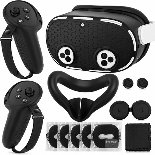 Cosmostech CS-033 Meta Quest 3S ile Uyumlu 7'si 1 Arada VR Silikon Koruyucu Aksesuar Seti