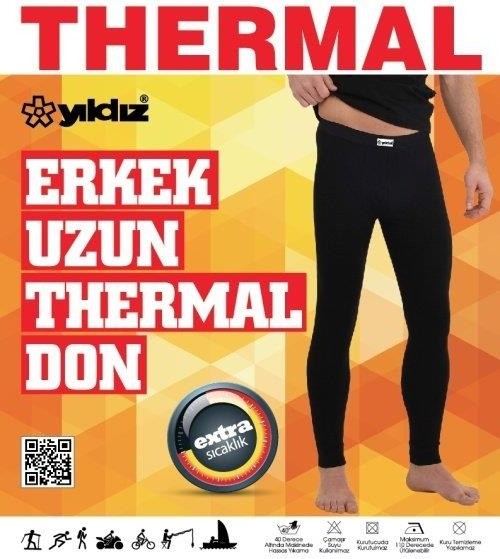 Yıldız 265 Premium Seri Erkek Ekru Sıcak Tutan Terletmez Kaşındırmaz Termal Uzun Alt İçlik görsel 2