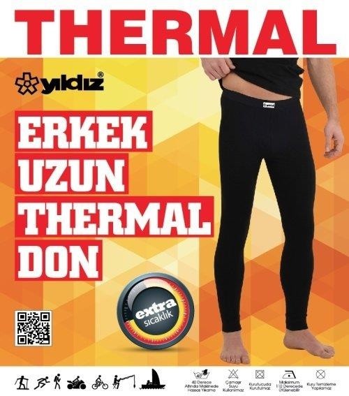 Yeni Yıldız 270 Erkek Siyah Termal Sıcak Tutan Terletmez Uzun Alt İçlik görsel 3