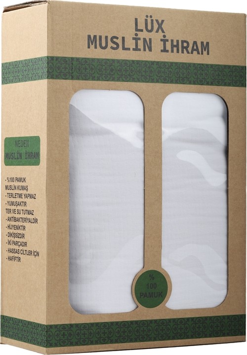 Minawish Lüks Müslin Kumaş Hac ve Umre Için Ihram - %100 Pamuk, Terletme Yapmaz, Hafif