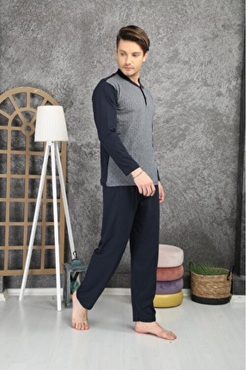 Şipka %100 Pamuklu Süprem Jakarlı Erkek Pijama Takımı 1001 görsel 5