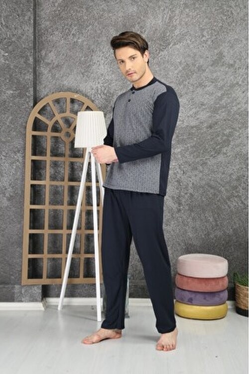 Şipka %100 Pamuklu Süprem Jakarlı Erkek Pijama Takımı 1001 görsel 6