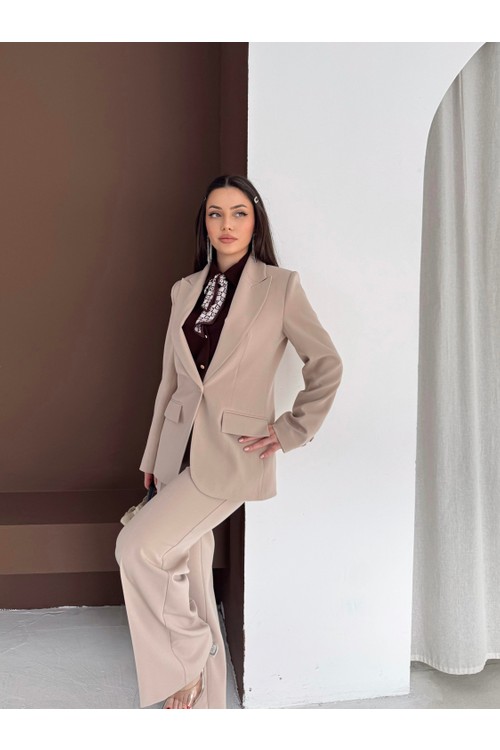 Vuntal Butik Blazer Takım Elbise Tek Düğme Ceket Pantolon görsel 2