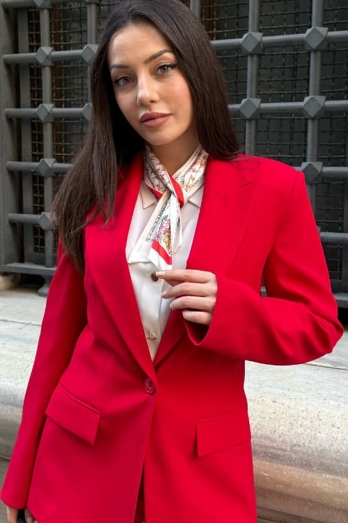 Vuntal Butik Blazer Takım Elbise Tek Düğme Ceket Pantolon