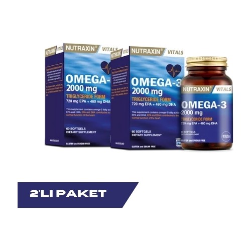 Nutraxin Omega 3 2000 mg 60 Kapsül 2'li Paket Fiyatı