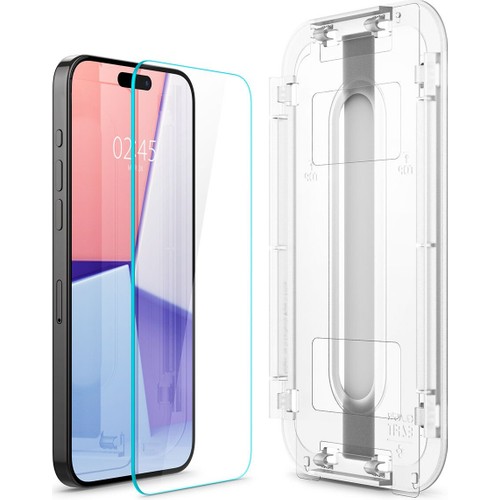 Spigen Apple iPhone 15 Pro ile Uyumlu Cam Ekran Koruyucu Kolay Kurulum GLAS.tR EZ Fit Slim HD (2 Adet) - AGL06892