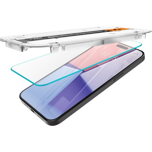 Spigen Apple iPhone 15 Pro ile Uyumlu Cam Ekran Koruyucu Kolay Kurulum GLAS.tR EZ Fit Slim HD (2 Adet) - AGL06892