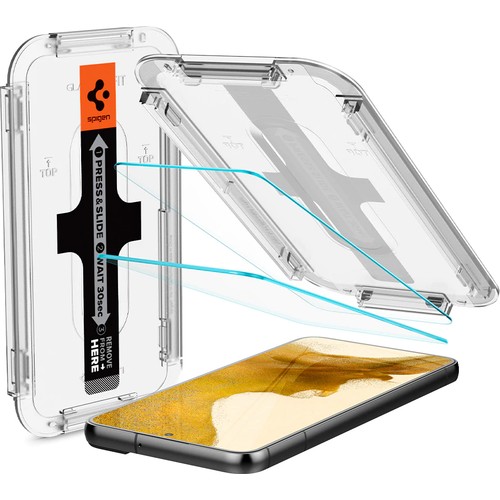 Spigen Samsung Galaxy S22 5G ile Uyumlu Cam Ekran Koruyucu Kolay Kurulum GLAS.tR EZ Fit Slim HD (2 Adet) - AGL04151
