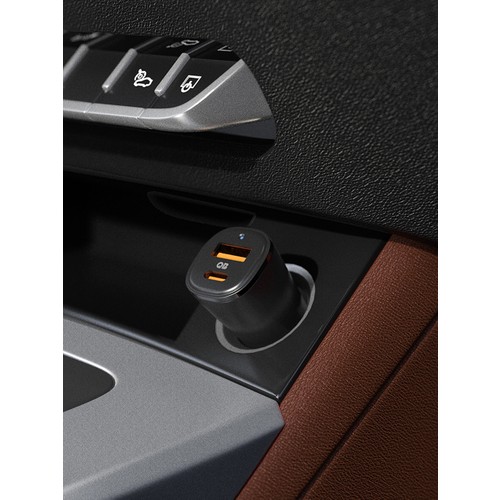 Spigen 48W USB-C 2 Port Araç içi Hızlı Şarj Aleti PPS Desteği Akım Korumalı Güç Adaptörü Çakmaklık iPhone & Android & iPad Type-C PD 3.0 30W + QC 3.0 18W - ACP08447