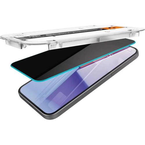 Spigen Apple iPhone 16 Plus / 15 Plus ile Uyumlu Hayalet Cam Ekran Koruyucu Kolay Kurulum GLAS.tR EZ Fit Privacy HD - AGL07119