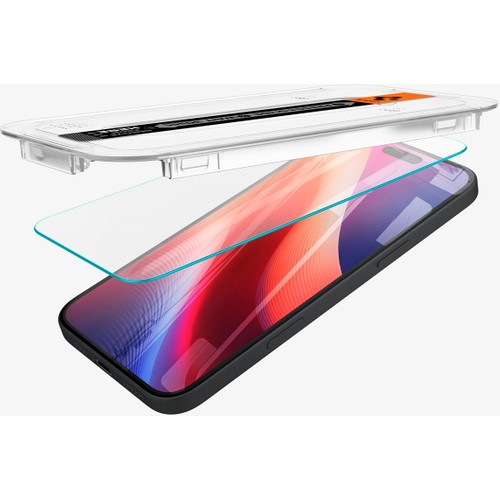 Spigen Apple iPhone 16 / 15 ile Uyumlu Cam Ekran Koruyucu Kolay Kurulum GLAS.tR EZ Fit Slim HD (2 Adet) - AGL06903