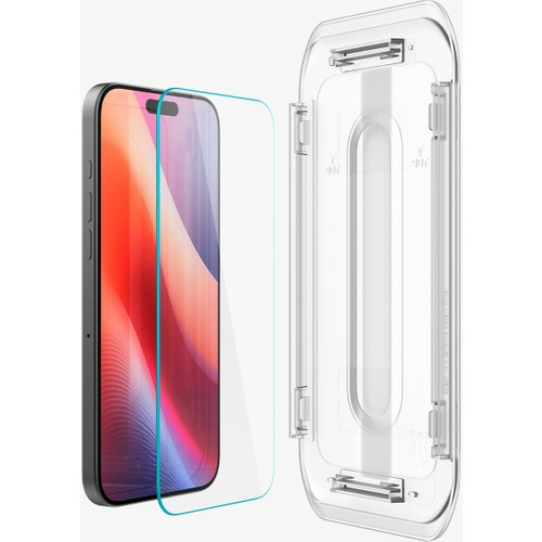 Spigen Apple iPhone 17 Pro / 17 / 16 Pro ile Uyumlu Cam Ekran Koruyucu AluminaCore™ iyonlaştırılmış Güçlendirilmiş Cam Teknolojisi Kolay Kurulum GLAS.tR EZ Fit Slim HD (2 Adet) - AGL07928