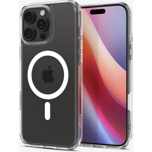Spigen Apple iPhone 16 Pro Max ile Uyumlu ince MagSafe Kılıf Ultra Hybrid T Force Kamera Butonu Sararmaya Dayanıklı Hava Kanalı Teknolojisi™ Askeri Sınıf Koruma MagFit White Şeffaf Kapak - ACS08505