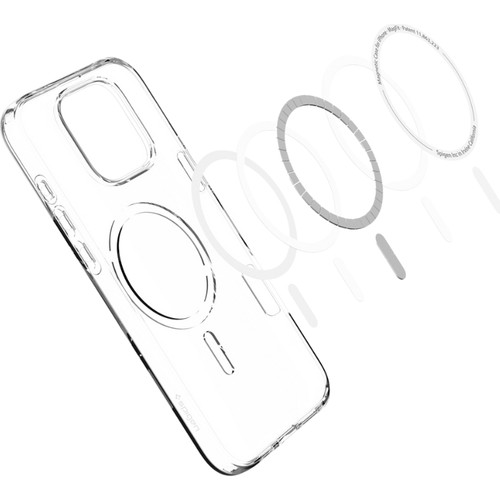Spigen Apple iPhone 16 Pro Max ile Uyumlu ince MagSafe Kılıf Liquid Crystal Sararmaya Dayanıklı DuraClear™ Hava Kanalı Teknolojisi™ Askeri Sınıf Koruma MagFit Crystal Clear Şeffaf Kapak - ACS08387