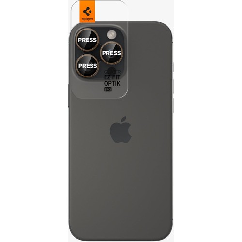 Spigen iPhone 17 Pro Max / 17 Pro / 16 Pro Max / 16 Pro / 15 Pro Max / 15 Pro / 14 Pro Max / 14 Pro ile Uyumlu Kamera Lens Camı Koruyucu Kolay Kurulum GLAS.tR EZ Fit Optik Pro 2 Adet Desert AGL08862