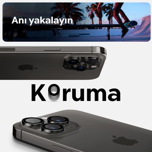 Spigen Apple iPhone 17 Pro Max / 17 Pro / 16 Pro Max / 16 Pro / 15 Pro Max / 15 Pro / 14 Pro Max ile Uyumlu Kamera Lens Camı Koruyucu Kolay Kurulum GLAS.tR EZ Fit Optik Pro 2 Adet Black - AGL05205