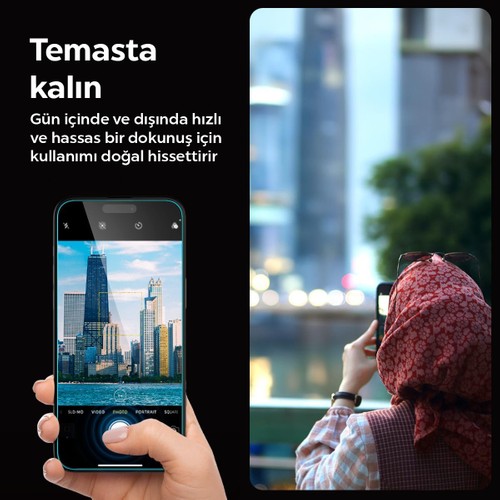 Spigen Apple iPhone 15 Pro ile Uyumlu Cam Ekran Koruyucu Kolay Kurulum GLAS.tR EZ Fit Slim HD (2 Adet) - AGL06892