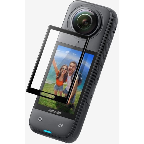 Spigen Insta 360 X4 ile Uyumlu Aksiyon Kameras Cam Ekran Koruyucu GLAS.tR Full Cover (2 Adet) Black - AGL09309