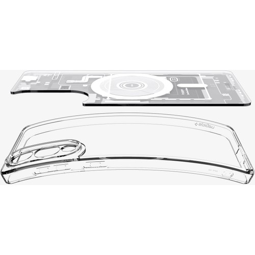 Spigen Samsung Galaxy S25 Edge ile Uyumlu ince Kılıf Ultra Hybrid Sararmaya Dayanıklı DuraClear™ Hava Kanalı Teknolojisi™ Askeri Sınıf Koruma MagFit özellikli Zero One White Tasarım Kapak - ACS09417