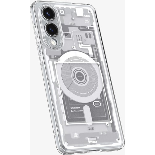 Spigen Samsung Galaxy S25 Edge ile Uyumlu ince Kılıf Ultra Hybrid Sararmaya Dayanıklı DuraClear™ Hava Kanalı Teknolojisi™ Askeri Sınıf Koruma MagFit özellikli Zero One White Tasarım Kapak - ACS09417
