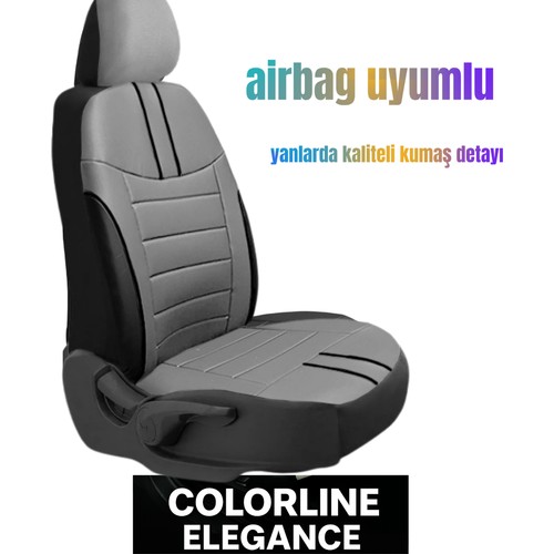 Toyota Avensis (2002 Öncesi) 1997–2002 Colorline Elegance Serisi Deri Füme Siyah Koltuk Kılıfı — alternatif görsel