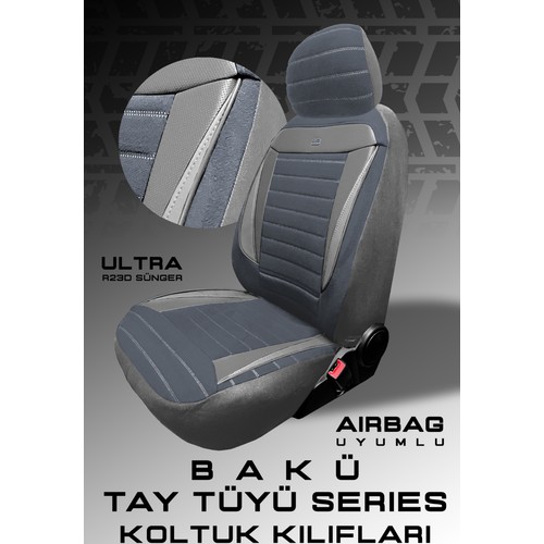 Infiniti G37 Sedan 2007–2015 Bakü Natura Serisi Raşel Füme Koltuk Kılıfı — alternatif görsel