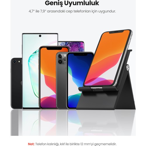 UGREEN Yükseklik Ayarlı Telefon Tutucu Standı, Siyah, 80903