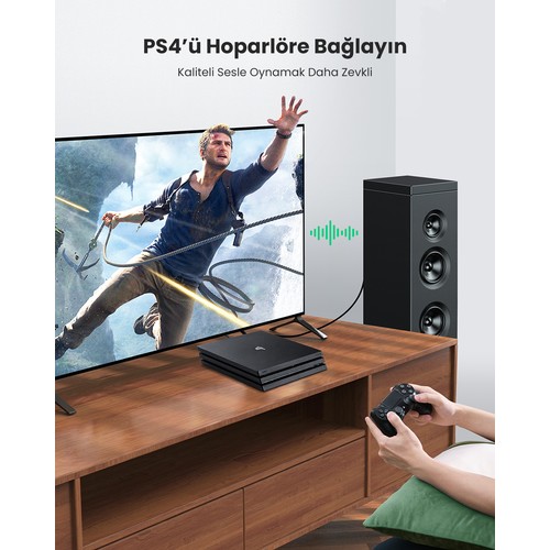 UGREEN Toslink Optik Ses Kablosu 1 m, Siyah, 70890