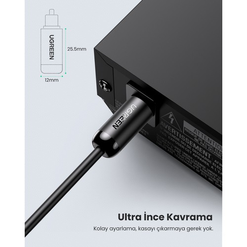 UGREEN Toslink Optik Ses Kablosu 1 m, Siyah, 70890