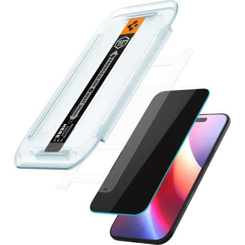 Spigen Apple iPhone Air ile Uyumlu Hayalet Cam Ekran Koruyucu AluminaCore™ iyonlaştırılmış Güçlendirilmiş Cam Teknolojisi Kolay Kurulum GLAS.tR EZ Fit Privacy HD (2 Adet) - AGL09862