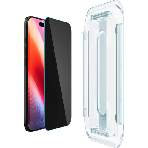 Spigen Apple iPhone Air ile Uyumlu Hayalet Cam Ekran Koruyucu AluminaCore™ iyonlaştırılmış Güçlendirilmiş Cam Teknolojisi Kolay Kurulum GLAS.tR EZ Fit Privacy HD (2 Adet) - AGL09862