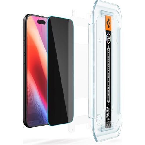 Spigen Apple iPhone Air ile Uyumlu Hayalet Cam Ekran Koruyucu AluminaCore™ iyonlaştırılmış Güçlendirilmiş Cam Teknolojisi Kolay Kurulum GLAS.tR EZ Fit Privacy HD (2 Adet) - AGL09862